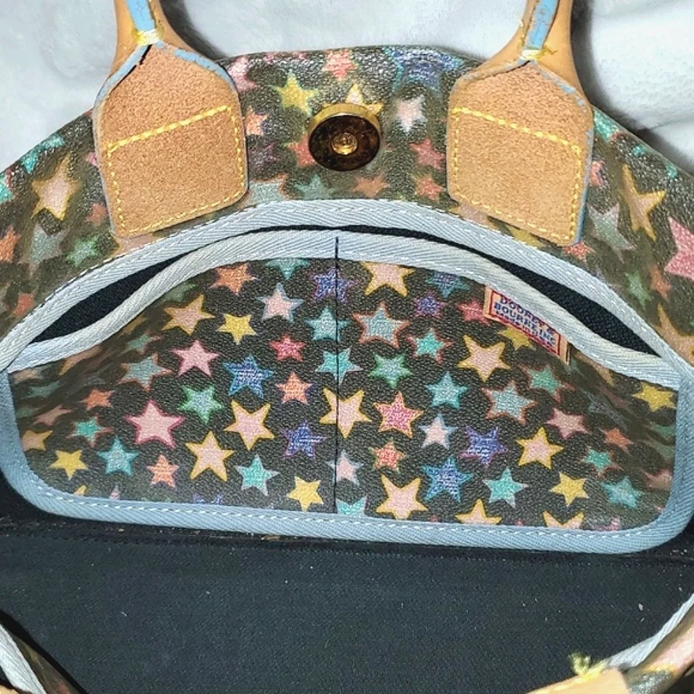Dooney & Bourke Vintage Y2K Scribble Stars Satchel Bag Purse